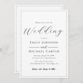 All-In-One Simple Classic Black & White Wedding In Kaart (Voorkant / Achterkant)