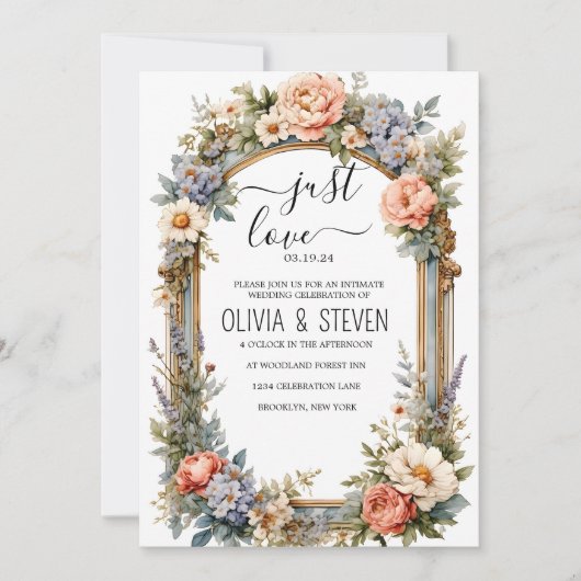 All-In-One Simple Classic White Wedding Kaart (Voorkant)