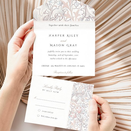 All-in-One tear-away RSVP-uitnodiging All In One Uitnodiging