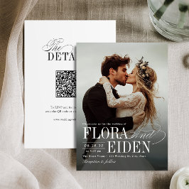 All in One Timeless Typography 3 photo Wedding Kaart