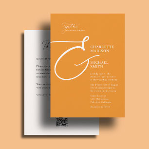 All In One Trouw Bold Ampersand Oranje Kaart