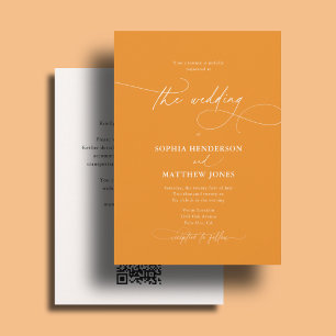 All In One Trouw Bold Elegant Script Oranje Kaart