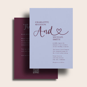 All In One Trouw Bold Periwinkle Plum Hart Kaart