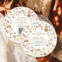 All in One Watercolor Woodland Animals Baby Shower