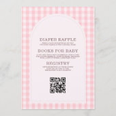 All in One We Can Bearly Wait Roze Gingham Kaart (Achterkant)