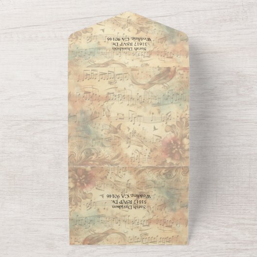All In One Wedding Invitations Notes musicales (Dehors)