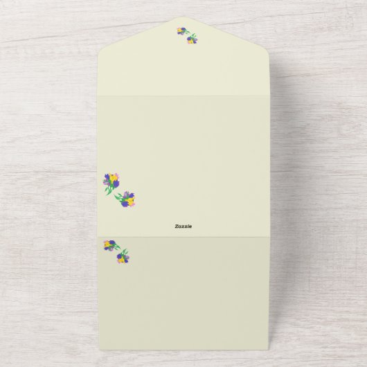 All-in-One Wedding InviteTulips All In One Uitnodiging (Buitenkant)