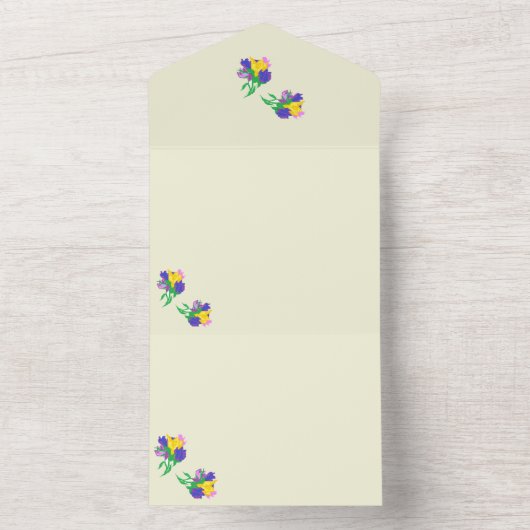 All-in-One Wedding InviteTulips All In One Uitnodiging (Binnen)