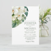 All in One White Orchids Wedding Invitations (Debout devant)