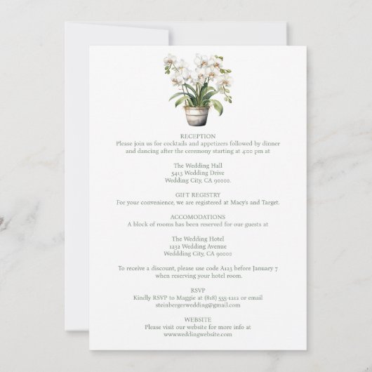 All in One White Orchids Wedding Invitations (Dos)