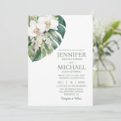 All in One White Orchids Wedding Invitations (Debout devant)