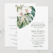 All in One White Orchids Wedding Invitations (Devant / Derrière)
