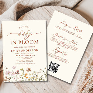 All in One Wildflower Baby in Bloom Baby Shower Kaart