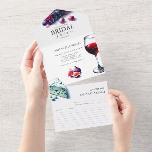 All-in-One Wine Bruids Douche Uitnodigingen (Afscheurbaar)