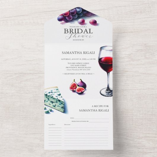All-in-One Wine Bruids Douche Uitnodigingen (Binnen)