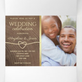 All-in-One Wood Photo Wedding Drieluik Uitnodiging (Binnenkant midden)