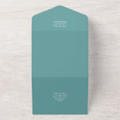 All Inclusive Blauwgroen Turquoise bruiloft RSVP All In One Uitnodiging (Buitenkant)