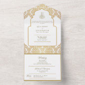 All Inclusive Gold Moslim Islamitisch Nikah Bruilo All In One Uitnodiging (Binnen)