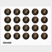 ALL INITIALS Gold Script Monogram Chocolate Ronde Sticker (Vel)