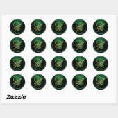 ALL INITIALS Gold Script Monogram Emerald Green Ronde Sticker (Vel)