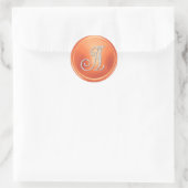 ALL INITIALS Silver Monogram 3 Copper Ronde Sticker (Tas)