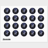 ALL INITIALS Silver Script Monogram Navy Blue Ronde Sticker (Vel)