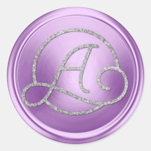 ALL INITIALS Zilveren Cirkel Monogram Orchidee Paa Ronde Sticker