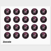 ALL INITIALS Zilveren Script Monogram Donkerpruim Ronde Sticker (Vel)
