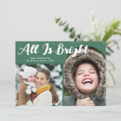 All Is Bright Joyeux Noël Carte de vacances (Debout devant)