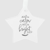 All Is Calm All is Bright Modern Acrylique Ornemen (dos)
