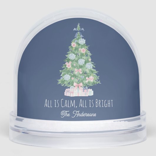 All is Calm Family Christmas Photo Snow Globe Sneeuwbol (Voorkant)