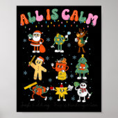 All Is Calm Kindergarten Teacher Christmas Teach M Poster (Voorkant)