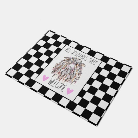 "All Jehovah's Sheep Welcome" Doormat Deurmat (Schuin)