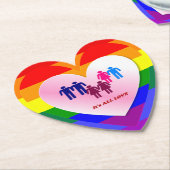 All Love Pride Heart Couples Kartonnen Onderzetters (Gekanteld)