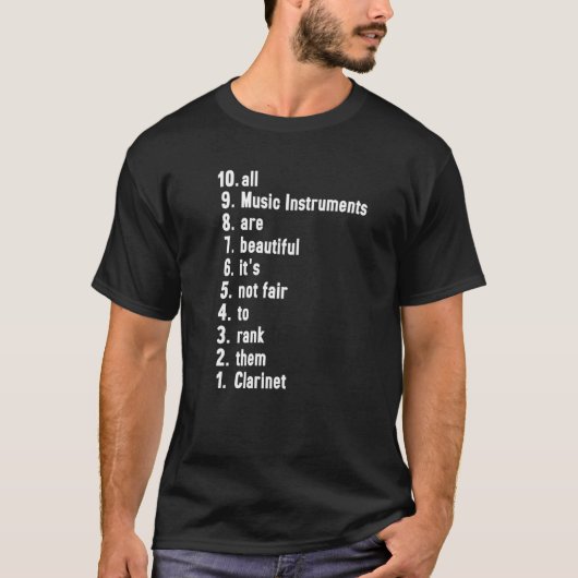 All Music Instruments Are Beautiful Ranking Clarin T-shirt (Voorkant)