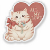 All My Love Tabby Cat Sticker (Voorkant)