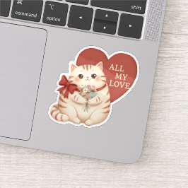 All My Love Tabby Cat Sticker