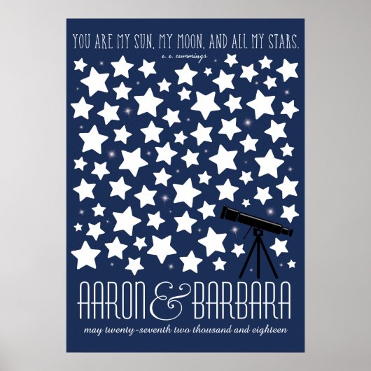 All My Stars Custom Wedding Guestbook Poster 20x28 (Devant)