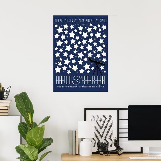 All My Stars Custom Wedding Guestbook Poster 20x28 (Bureau à domicile)
