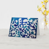 All Occasion Blue Abstract Greeting Card Kaart (Gele Bloem)