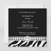 All Occasion Diamond Trim Black White Zebra Kaart (Achterkant)