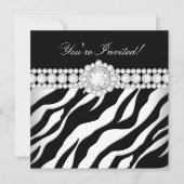 All Occasion Diamond Trim Black White Zebra Kaart (Voorkant)