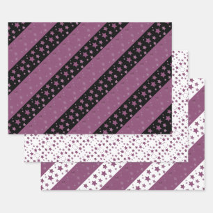 All Occasion Plum Star Print Cadeauverpakking Inpakpapier Vel