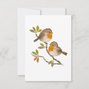 All Occasion Robin Birds Note Card Bedankkaart