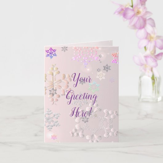 All Occasion Roze Sneeuwvlok Kaart (Orchidee)