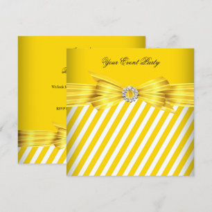 All Occasion Yellow White Stripe Event Party Kaart