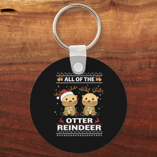 All Of The Otter Reindeer Sweet Christmas Otters Sleutelhanger (Voorkant)