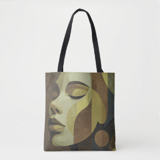 All-Over Abstract Face Shoulder Tote Draagtas
