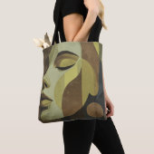 All-Over Abstract Face Shoulder Tote Draagtas (Dichtbij)