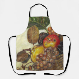 All-over artistic fruit still life print apron schort